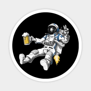 Space Astronaut Drinking Beer Magnet